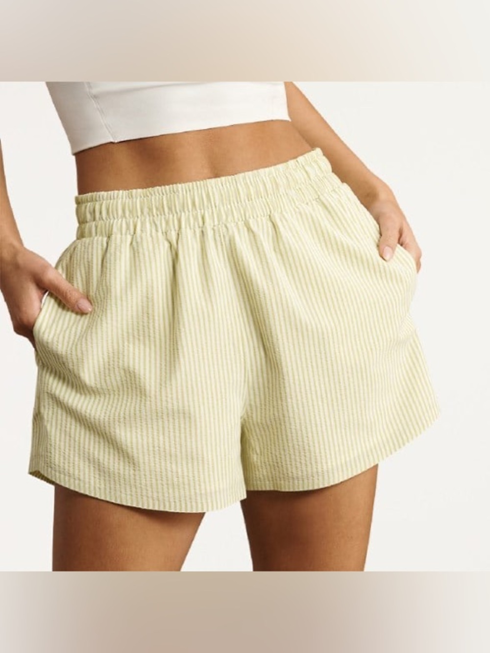 Rhone Citron Seersucker Saltair Shorts size S